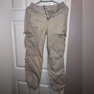 Tan straight legged cargo pants